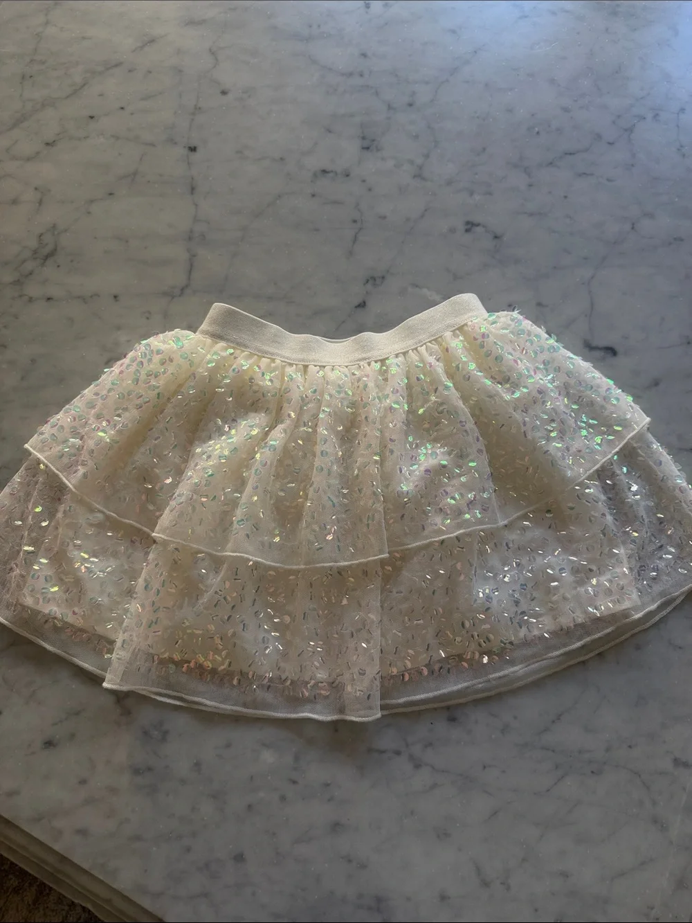 H&M Cream Iridescent Layered Tulle Skirt size 5t